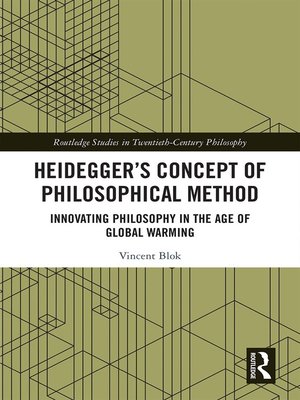 cover image of Heidegger's Concept of Philosophical Method